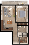 Anthem PDX Urban 1 Bedroom Floor Plan